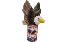 Load image into Gallery viewer, Canned Bald Eagle w/Jokes Plush Patriotic American Flag USA