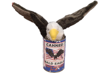 Load image into Gallery viewer, Canned Bald Eagle w/Jokes Plush Patriotic American Flag USA