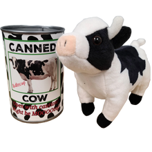 Load image into Gallery viewer, Canned Cow | Stuffed Farm Animal Plush w/Jokes | Unique Gift
