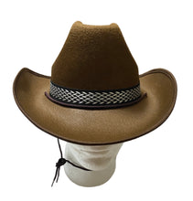 Load image into Gallery viewer, Cowboy Rancher Hat with Trim & Chinstrap 2