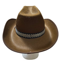 Load image into Gallery viewer, Cowboy Rancher Hat with Trim & Chinstrap 3