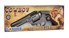 Load image into Gallery viewer, Gonher Classic Cowboy Cavalry Style 12 Shot Cap Gun Revolver - Silver & Brown Grip 6