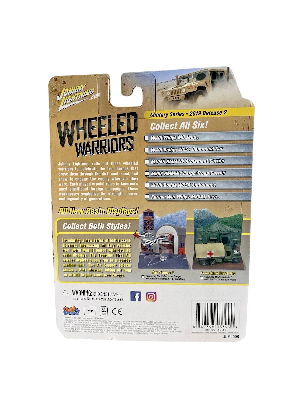 Johnny Lightning Wheeled Warriors WWII WILLYS MMB JEEP 1/2004 1:64