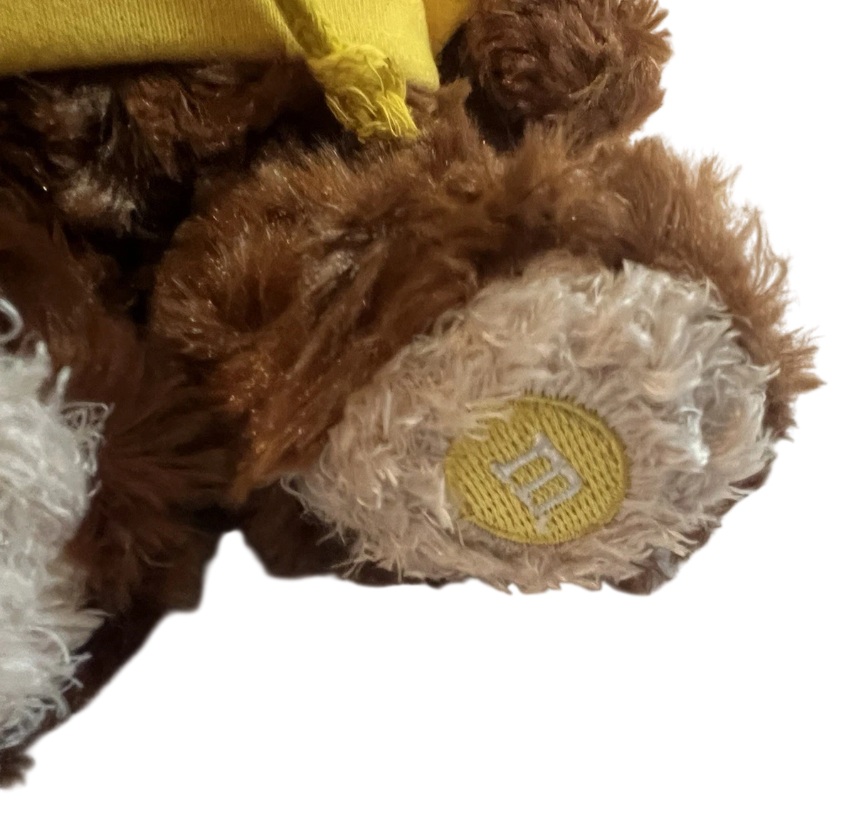 Vintage Yellow M&M World NYC Candy Plush Bear With Yellow Hoodie 12"