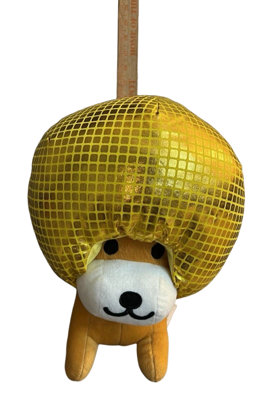 San-X Afro Ken Dog 14" Mirror Ball Gold Plush Disco 2019