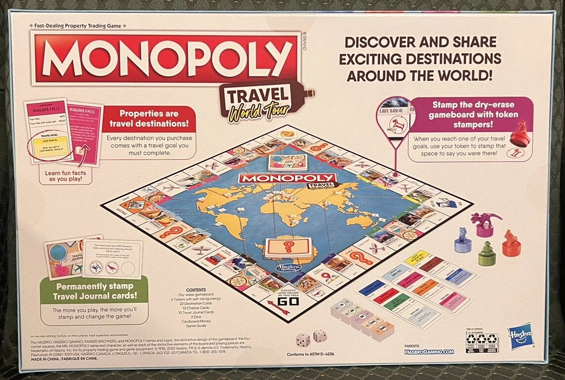 Hasbro Monopoly Travel World Tour Board Game for Families
