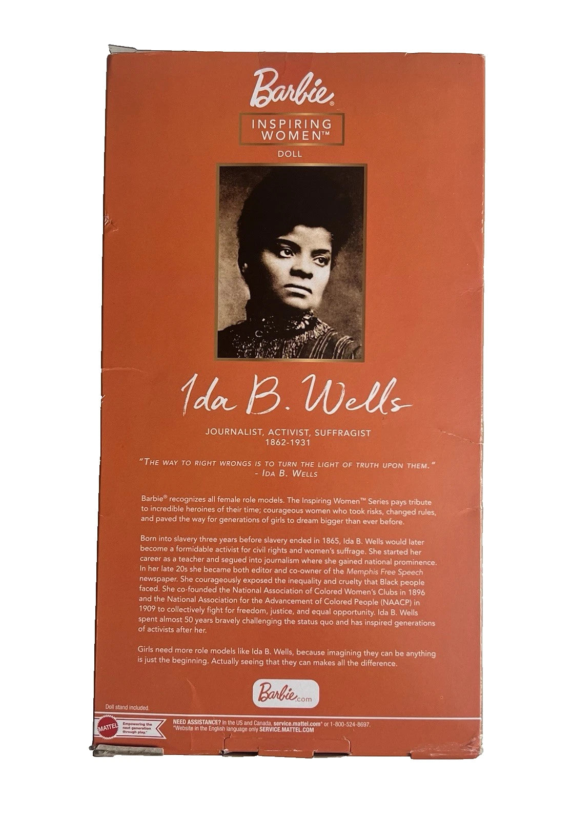 BARBIE Inspiring Women Ida B. Wells 12" Collectible Doll - HCB81