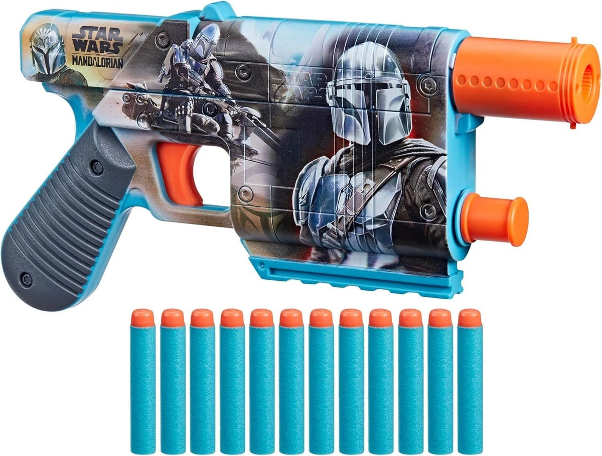 Star Wars NERF The Mandalorian Dart Blaster + 12 Elite Darts