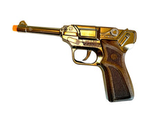 Load image into Gallery viewer, Gonher German Luger Style Pistol 8 Shot Die-Cast Cap Gun - Silver Finish 2