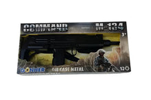 Load image into Gallery viewer, Gonher Replica Israeli Uzi Style 12 Caps Submachine Toy Cap Gun - Black Finish with Sling 4