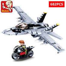Load image into Gallery viewer, Sluban Military Aircraft Series: Super Hornet Fighter Plane OR Cobra Viper Helicopter 1