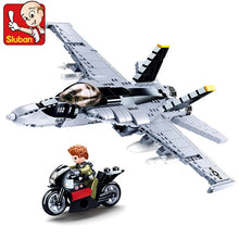 Load image into Gallery viewer, Sluban Military Aircraft Series: Super Hornet Fighter Plane OR Cobra Viper Helicopter 2