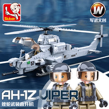 Load image into Gallery viewer, Sluban Military Aircraft Series: Super Hornet Fighter Plane OR Cobra Viper Helicopter 6