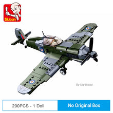 Load image into Gallery viewer, WW2 Spitfire Warplane Fighting Airplane Set with 1 Mini Figure 2