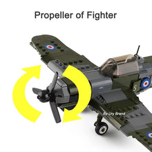 Load image into Gallery viewer, WW2 Spitfire Warplane Fighting Airplane Set with 1 Mini Figure 4