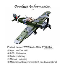 Load image into Gallery viewer, WW2 Spitfire Warplane Fighting Airplane Set with 1 Mini Figure 5