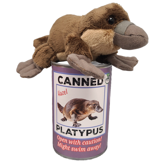 Hazel the Canned Platypus Stuffed Animal Plush w/Funny Jokes