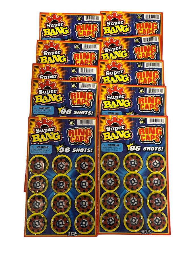 10 pack / 960 Single Shots 8-Shot Ring Caps Refill for Gonher Cap Guns 1