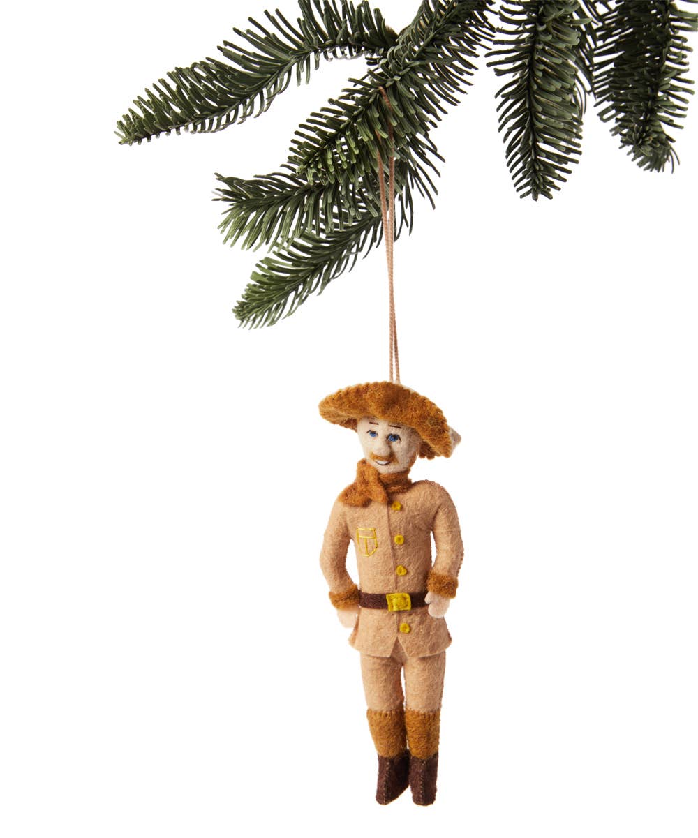 Handcrafted US President Teddy Roosevelt Wool Felt Doll Ornament