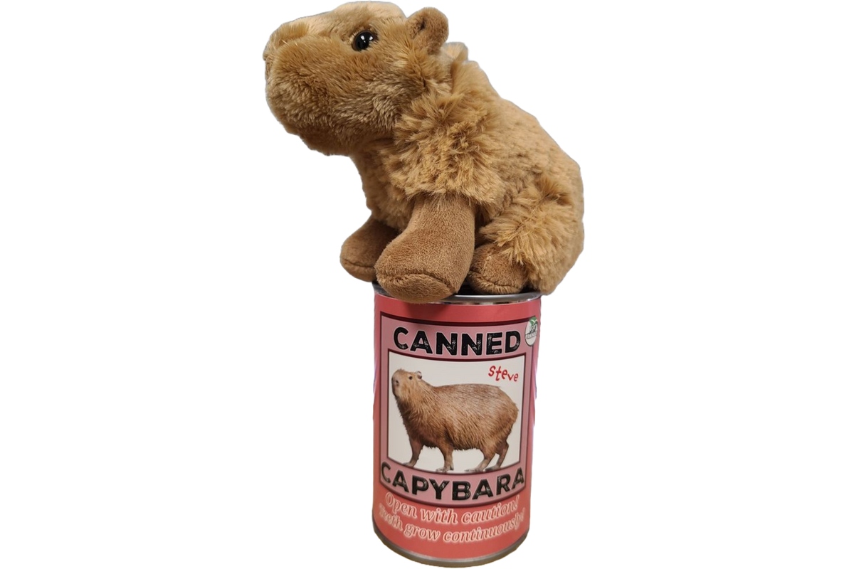 Steve the Canned Capybara | Stuffed Animal Plush w/Jokes
