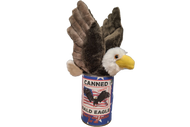Canned Bald Eagle w/Jokes Plush Patriotic American Flag USA
