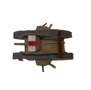 Iconic British Army Mark V Tank Felt Model Figurine