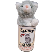 Load image into Gallery viewer, Canned Gray Tabby | Rescue Cat | Eco-Friendly Recycled Gift
