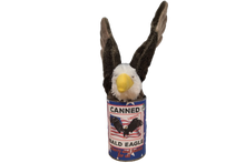 Load image into Gallery viewer, Canned Bald Eagle w/Jokes Plush Patriotic American Flag USA
