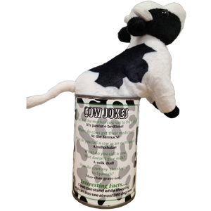 Canned Cow | Stuffed Farm Animal Plush w/Jokes | Unique Gift