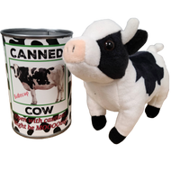 Canned Cow | Stuffed Farm Animal Plush w/Jokes | Unique Gift