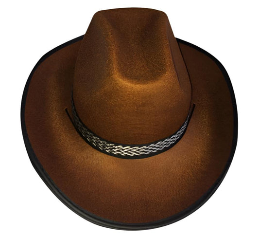 Cowboy Rancher Hat with Trim & Chinstrap 1