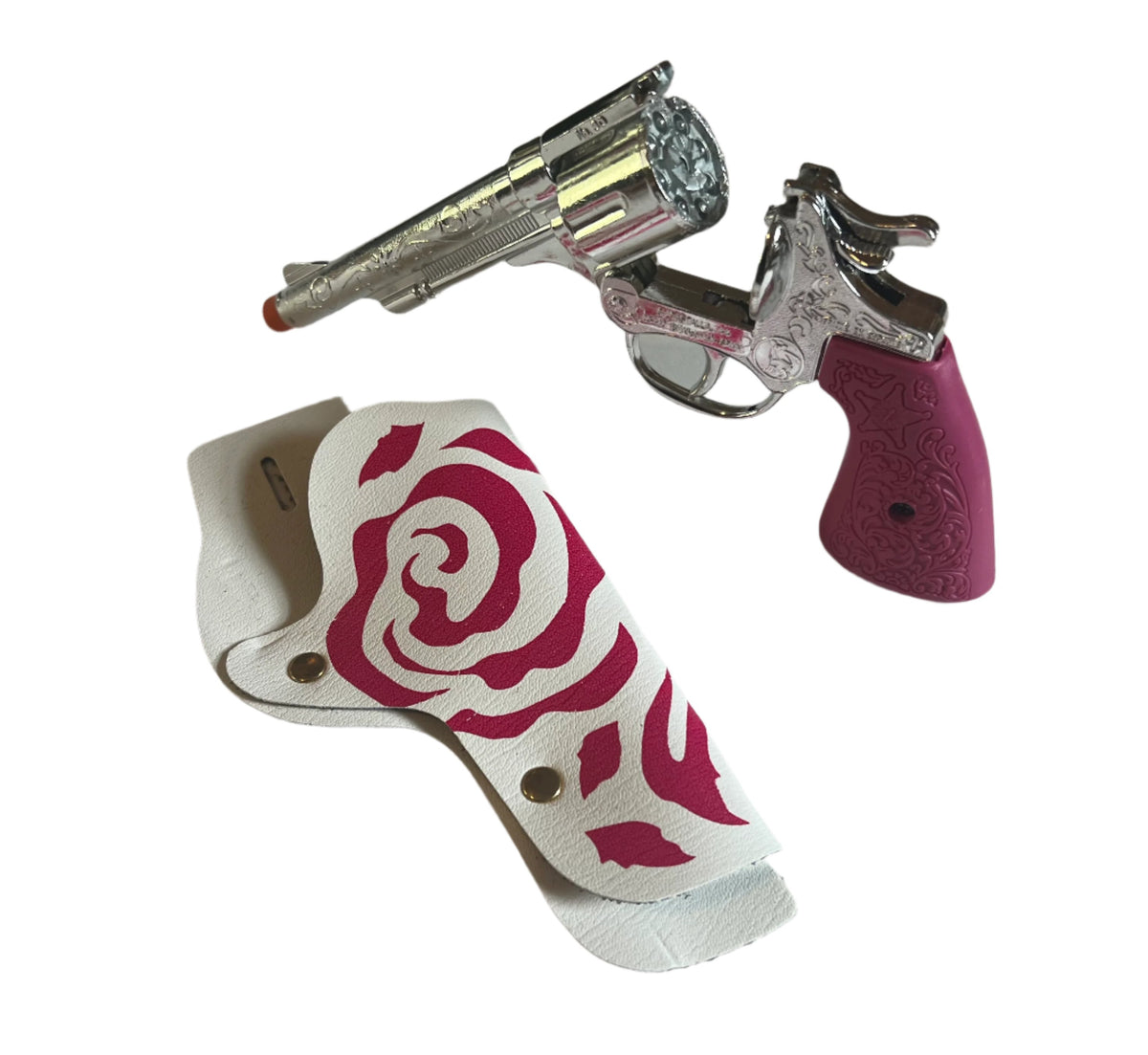 Cowgirl Pink & Silver Cap Gun & Holster 7