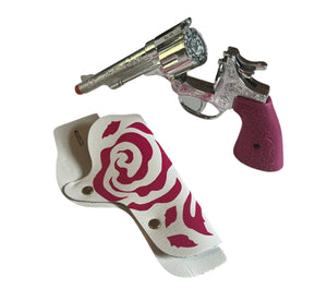 Cowgirl Pink & Silver Cap Gun & Holster 7