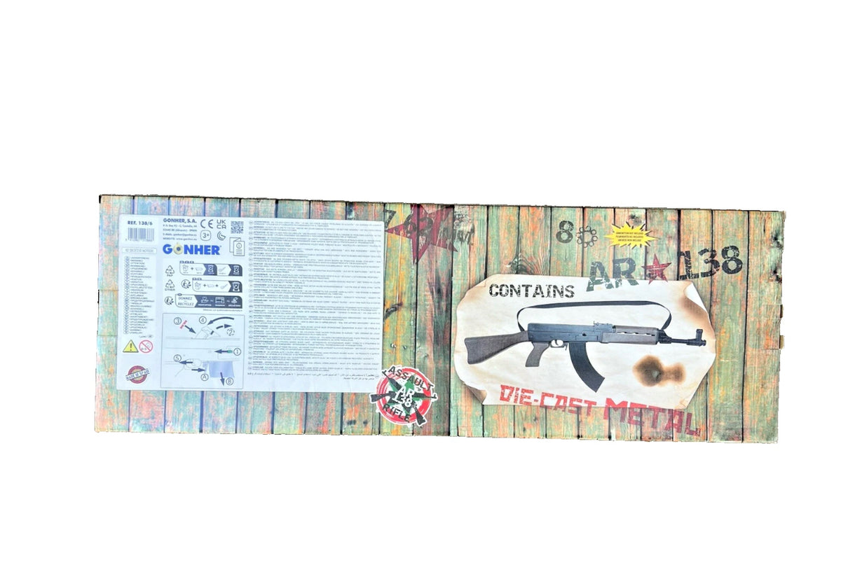 GONHER Modern AK-47 Style 8 Shot Toy Cap Gun Rifle - Black Finish 138/6