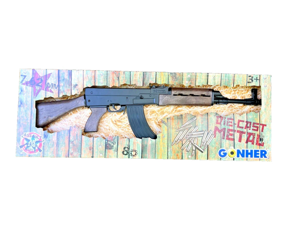 GONHER Modern AK-47 Style 8 Shot Toy Cap Gun Rifle - Black Finish 138/6