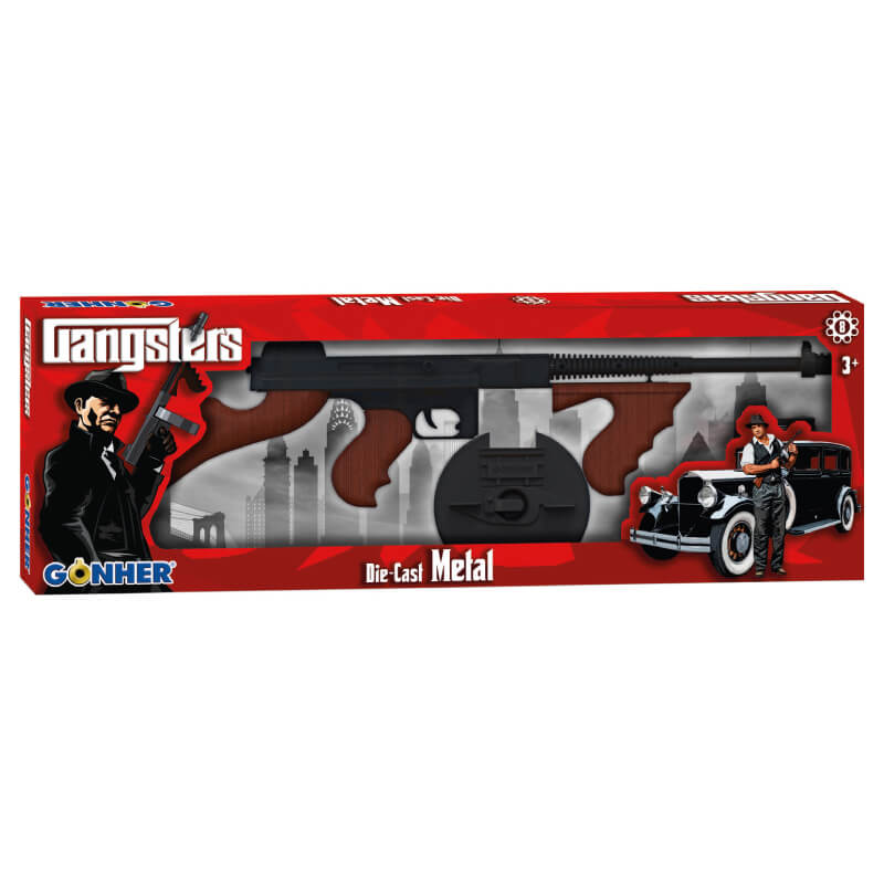 Gangster Thompson Sub Machine Gun Style 8 Shot Toy Cap Gun Rifle - Bla ...