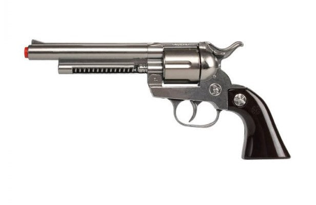 Gonher Classic Cowboy Cavalry Style 12 Shot Cap Gun Revolver - Silver & Brown Grip 2
