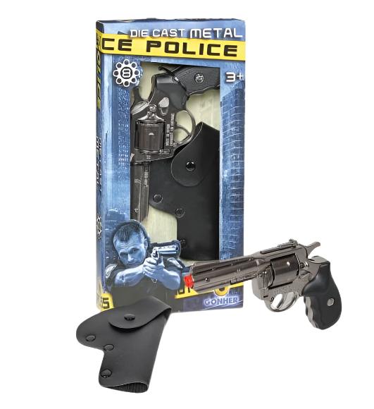 Gonher Toys 357 Magnum Chrome Finish 8 shot Cap Gun Revolver & Holster Playset 1