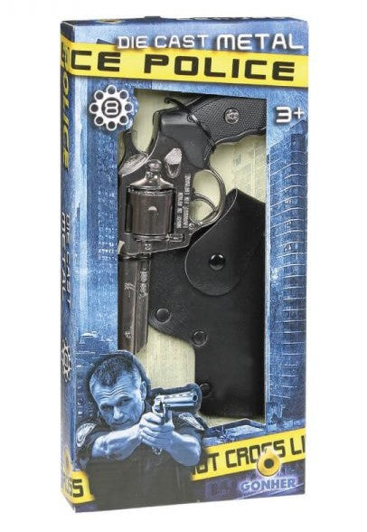 Gonher Toys 357 Magnum Chrome Finish 8 shot Cap Gun Revolver & Holster Playset 4