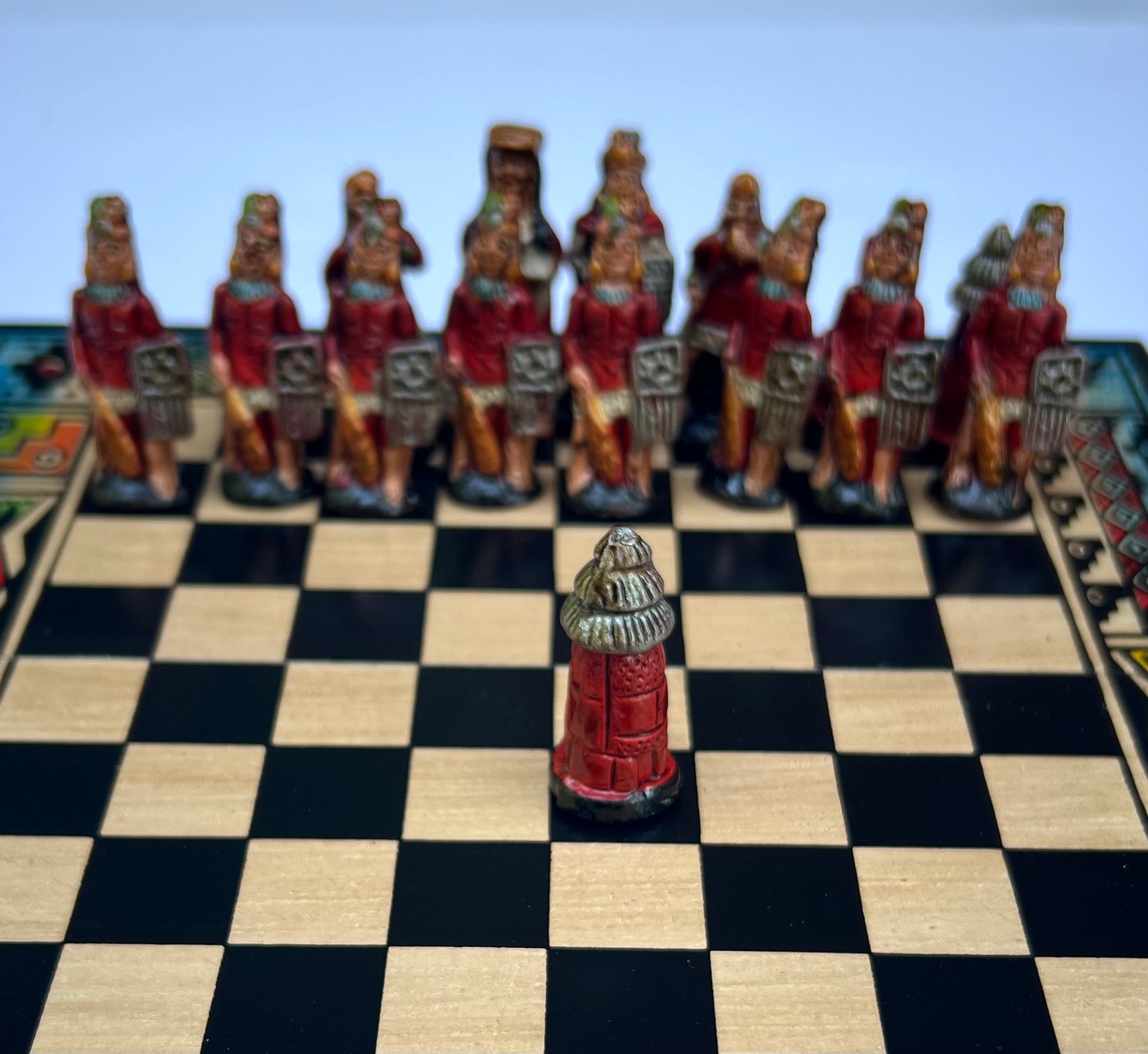 Hand crafted & Hand Painted Inca Vs Spanish Conquerors Chess 11