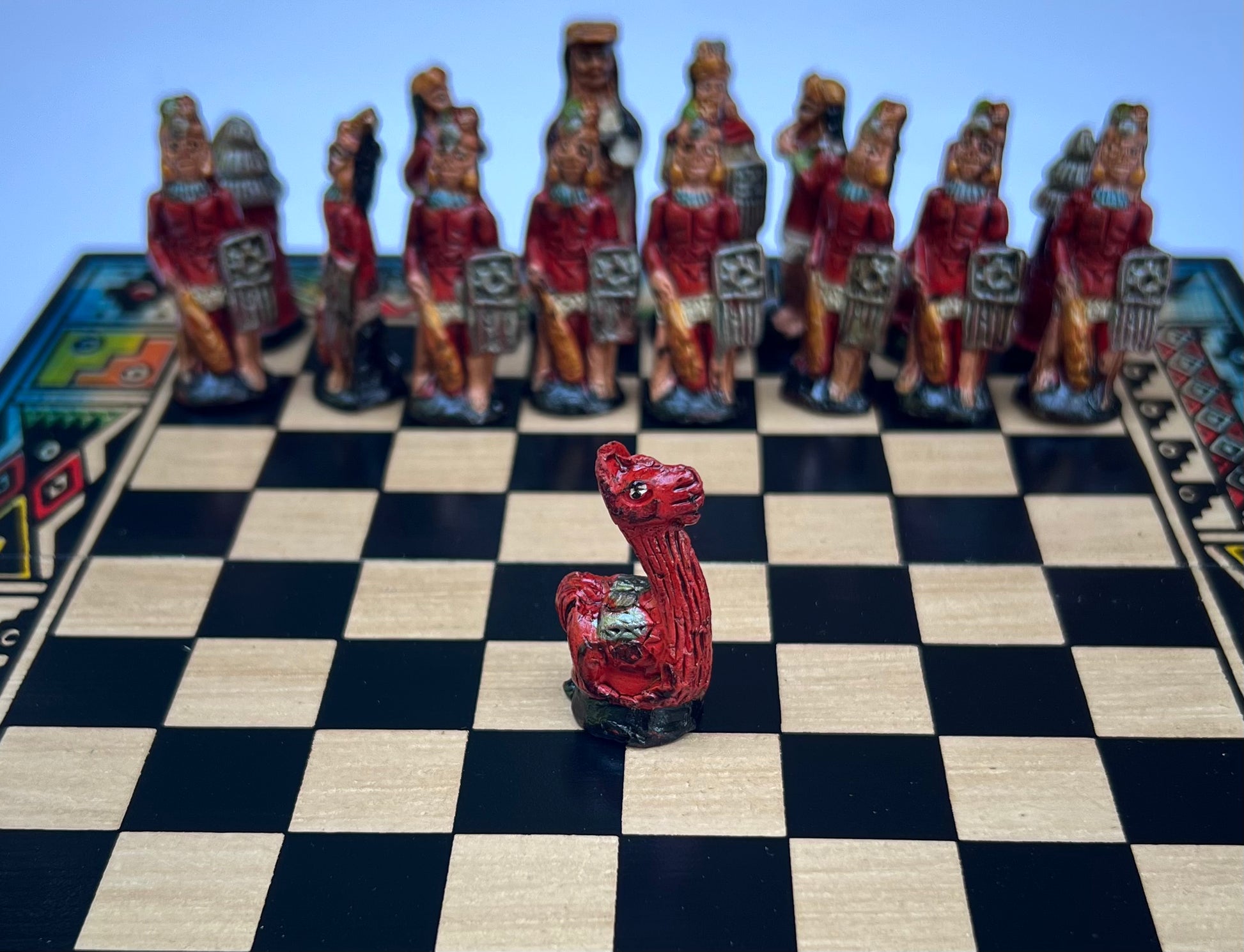 Hand crafted & Hand Painted Inca Vs Spanish Conquerors Chess 13