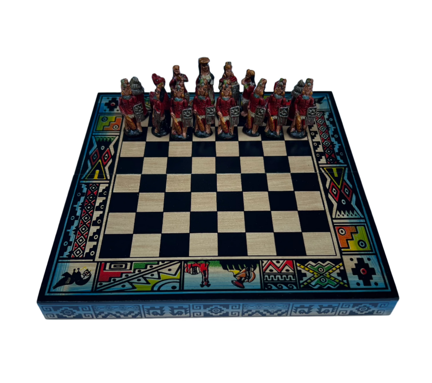 Hand crafted & Hand Painted Inca Vs Spanish Conquerors Chess 15