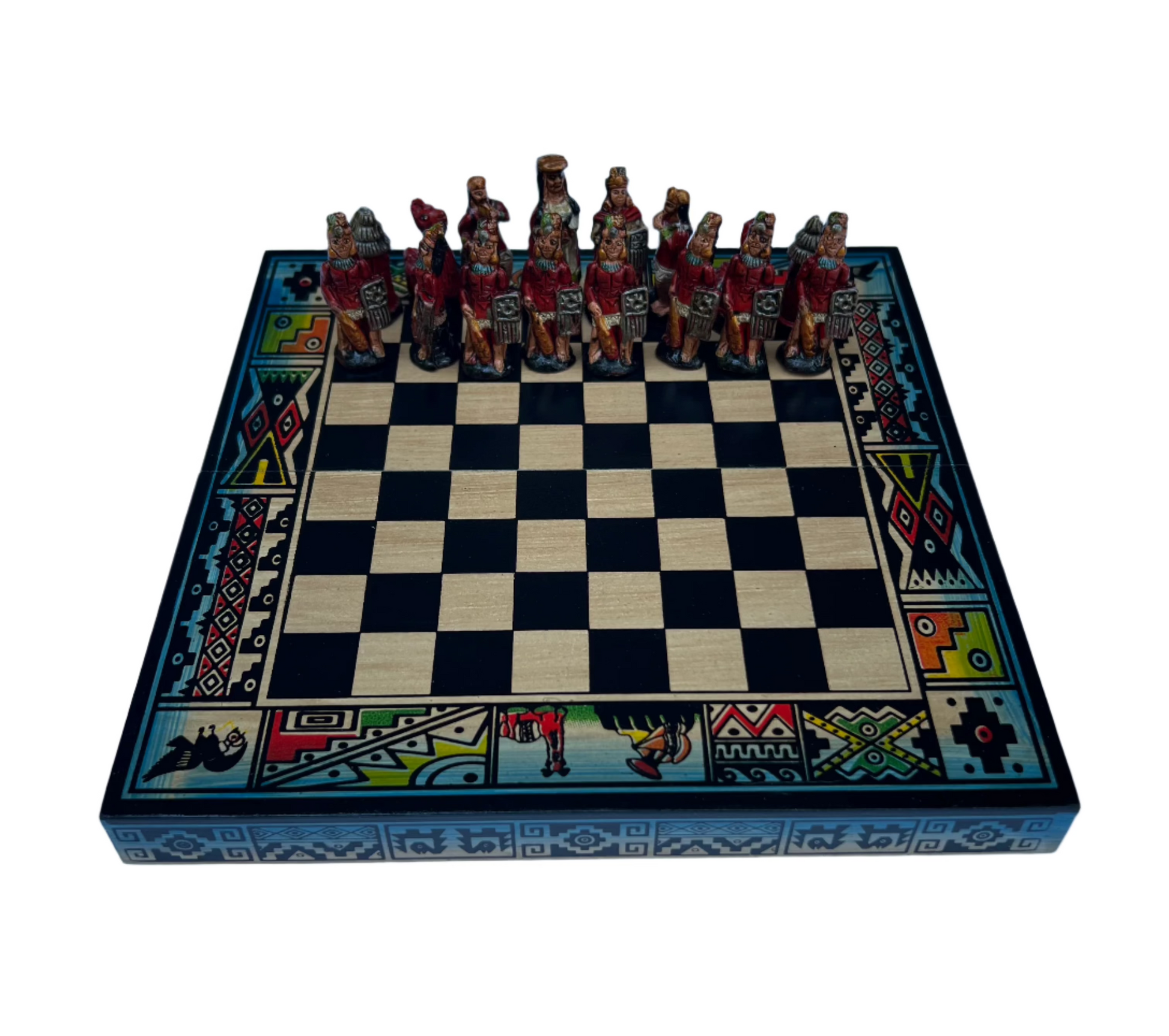 Hand crafted & Hand Painted Inca Vs Spanish Conquerors Chess 15