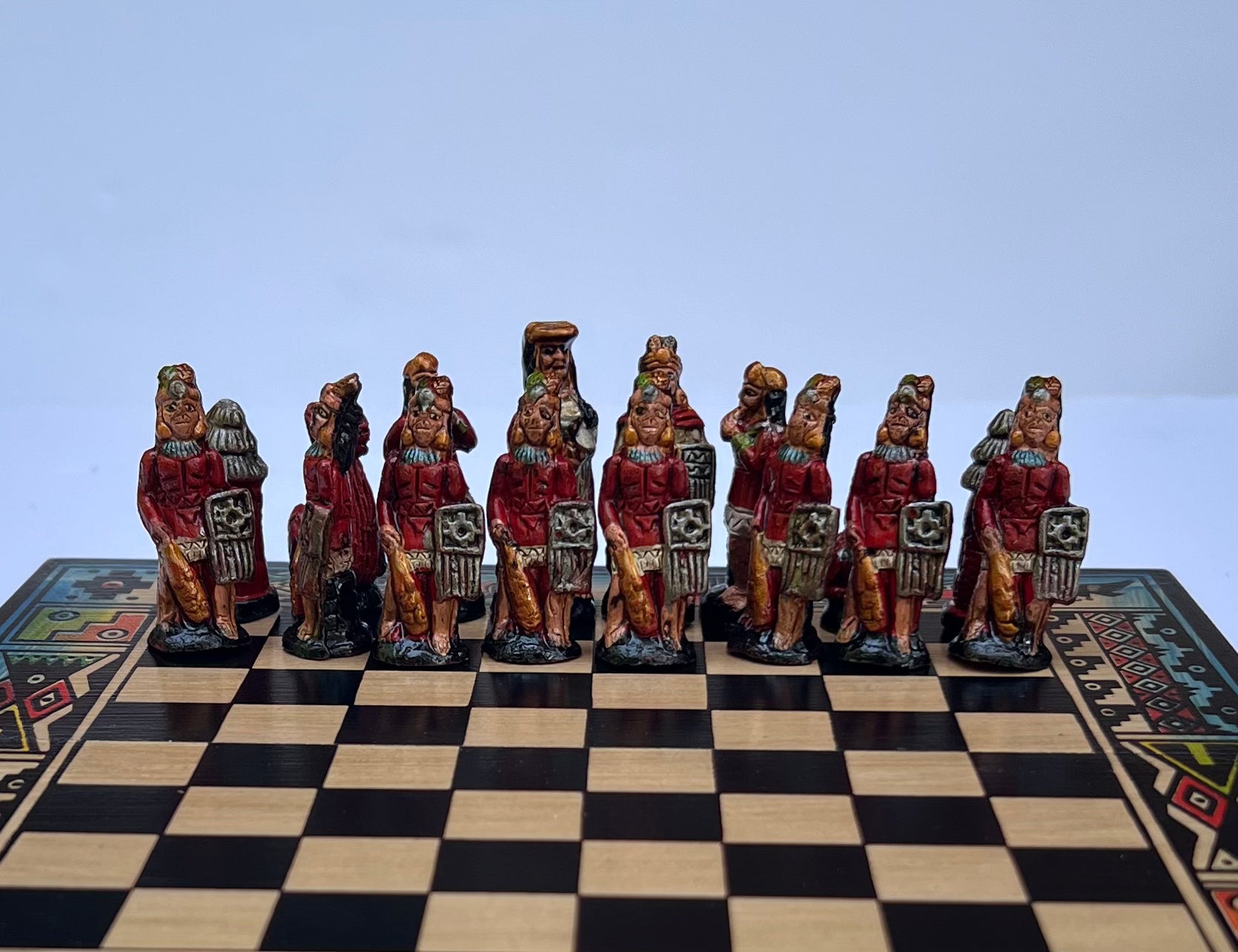Hand crafted & Hand Painted Inca Vs Spanish Conquerors Chess 16