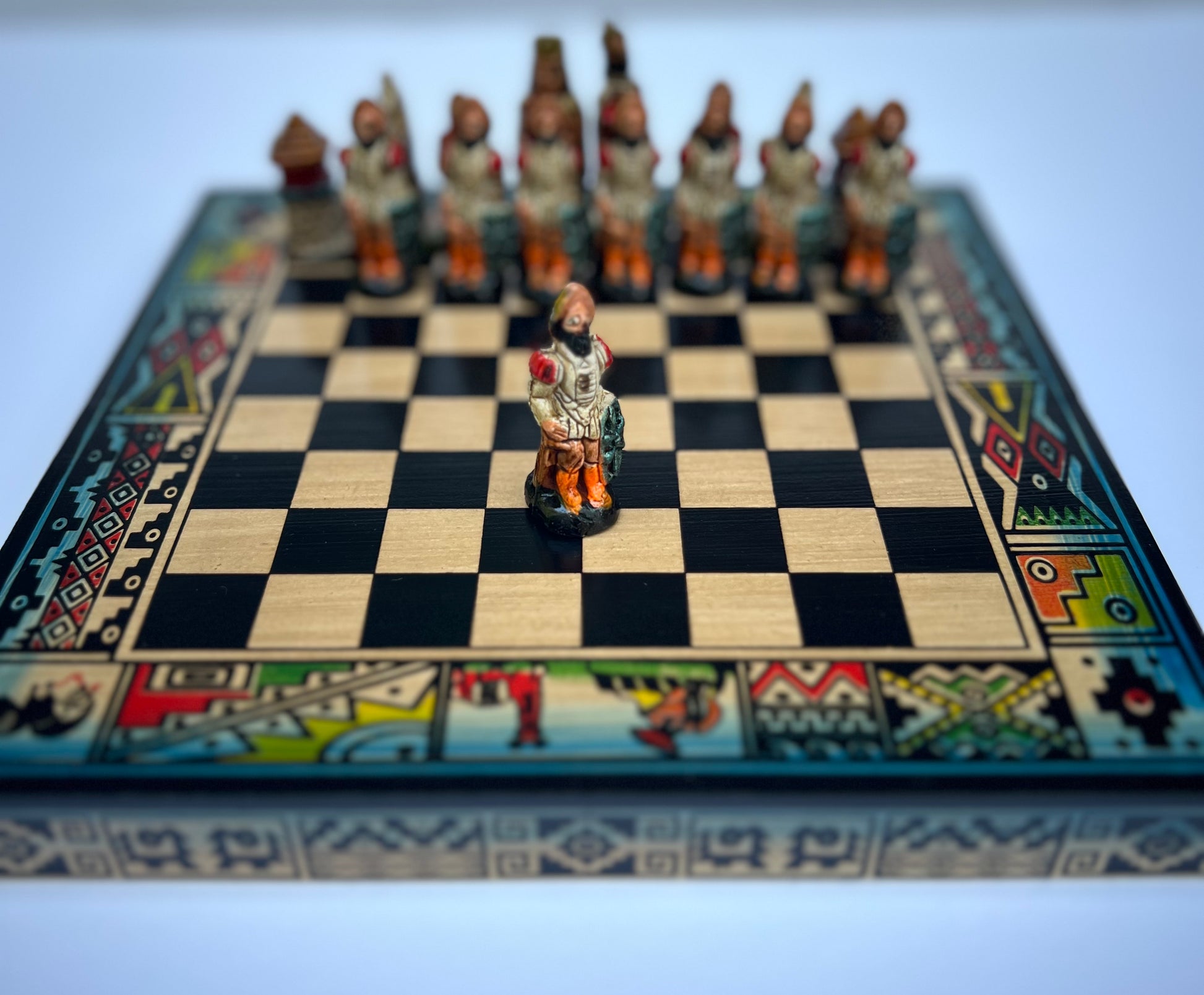 Hand crafted & Hand Painted Inca Vs Spanish Conquerors Chess 18