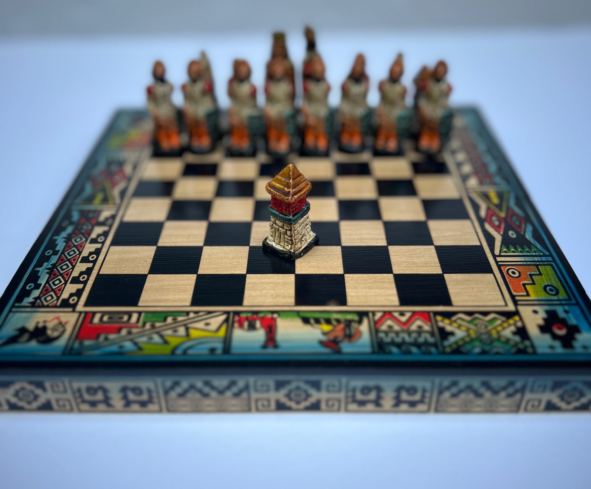 Hand crafted & Hand Painted Inca Vs Spanish Conquerors Chess 19
