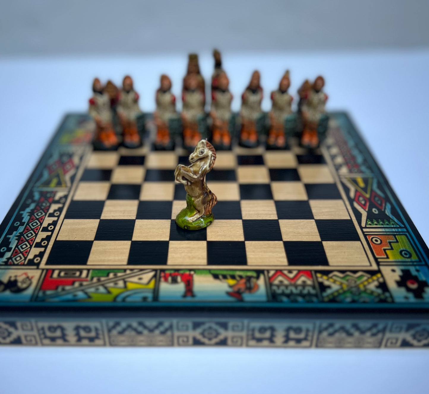 Hand crafted & Hand Painted Inca Vs Spanish Conquerors Chess 20