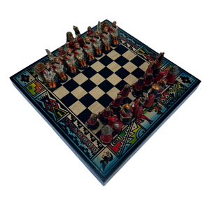 Hand crafted & Hand Painted Inca Vs Spanish Conquerors Chess 4