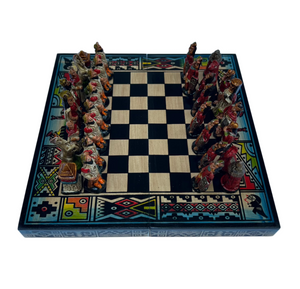 Hand crafted & Hand Painted Inca Vs Spanish Conquerors Chess 5