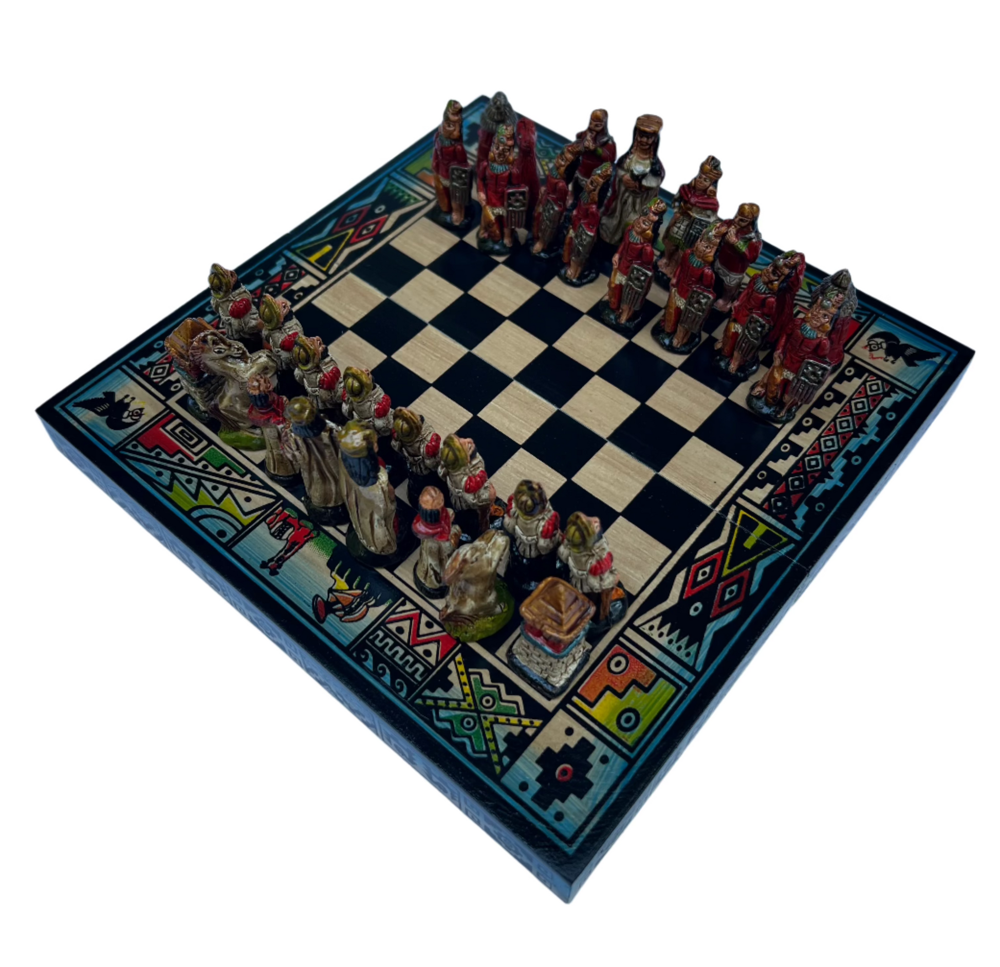 Hand crafted & Hand Painted Inca Vs Spanish Conquerors Chess 6